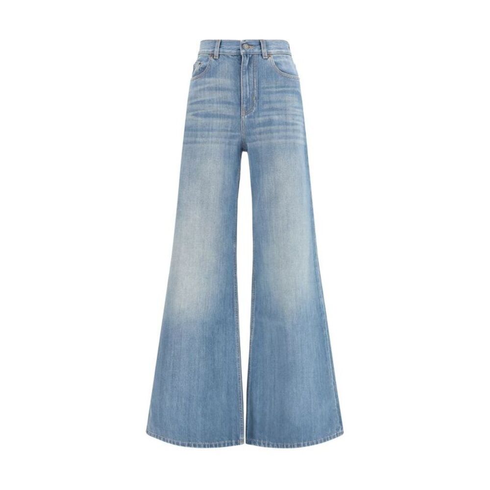 Chloé Blue Cotton Flared Women's Jeans